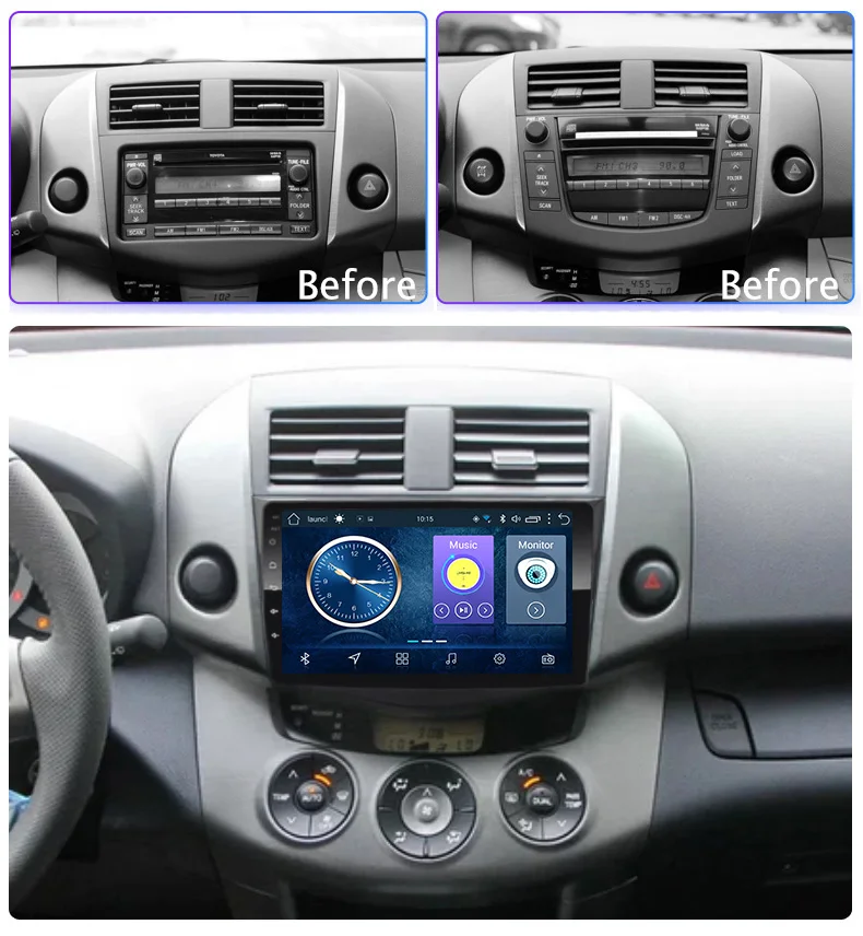 9 inch Android 8.1 Car GPS Navigation for Toyota RAV4 2007-2012 Support Stereo Audio Radio Video Bluetooth RDS | Автомобили и