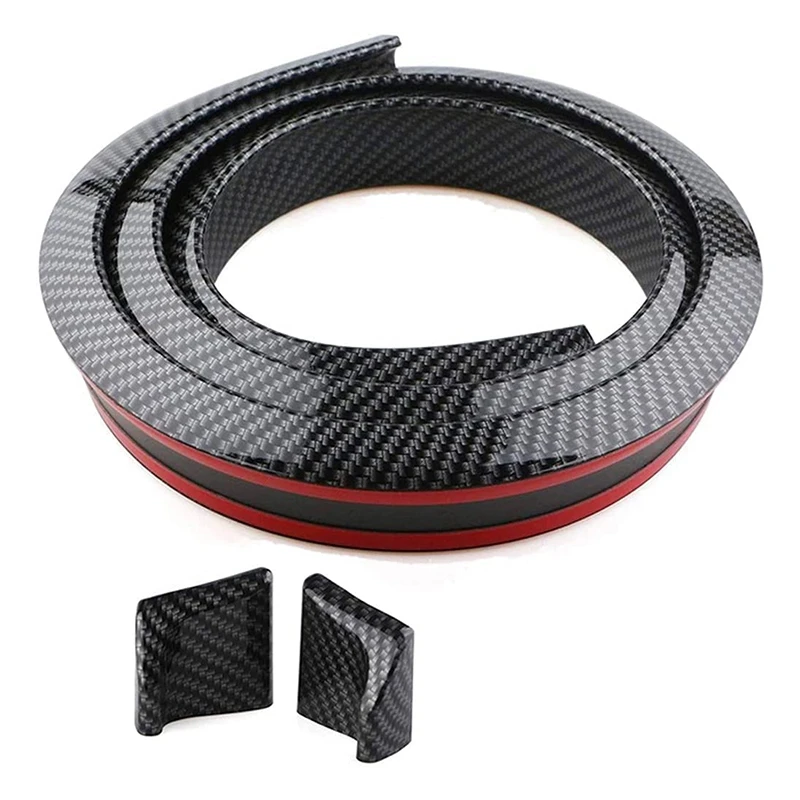 

1.5M Universal Carbon Fiber Trunk Spoiler Lip Kit, Car Rubber Strip Bar Spoiler Tailfin Tail Fin Rear Wing Tailgate
