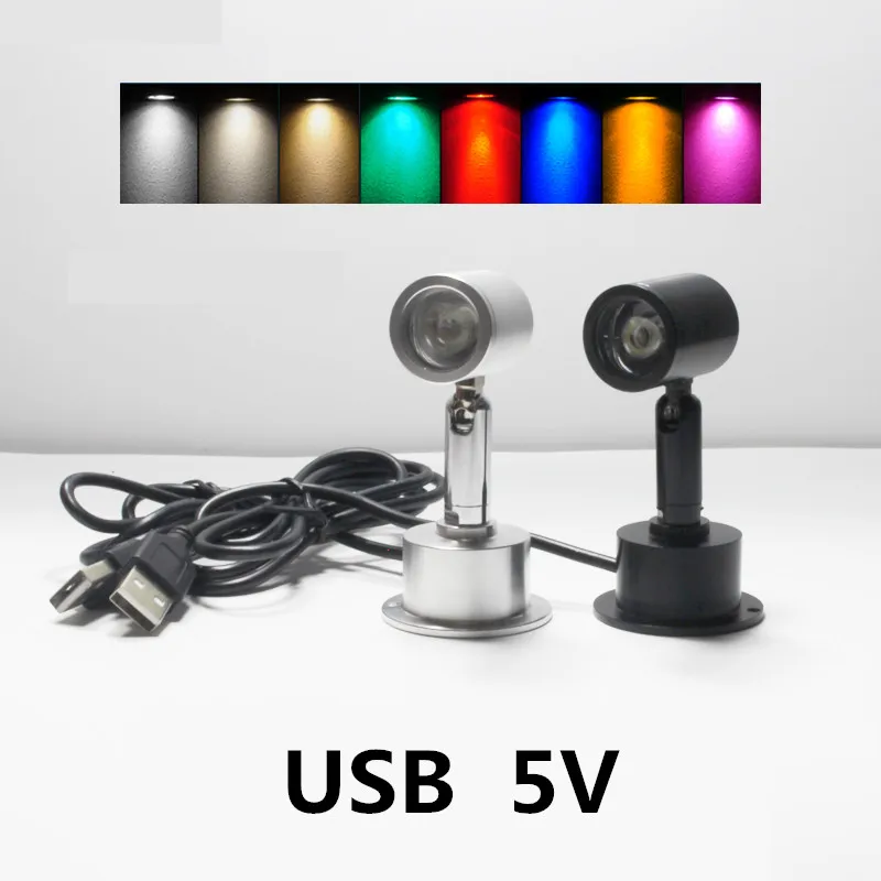 

Led Spotlight USB 3W DC5V Jewelry Cabinet Showcase Counter Lamp Surface Mounted Ceiling Mini Spot Light USB 5V Interface