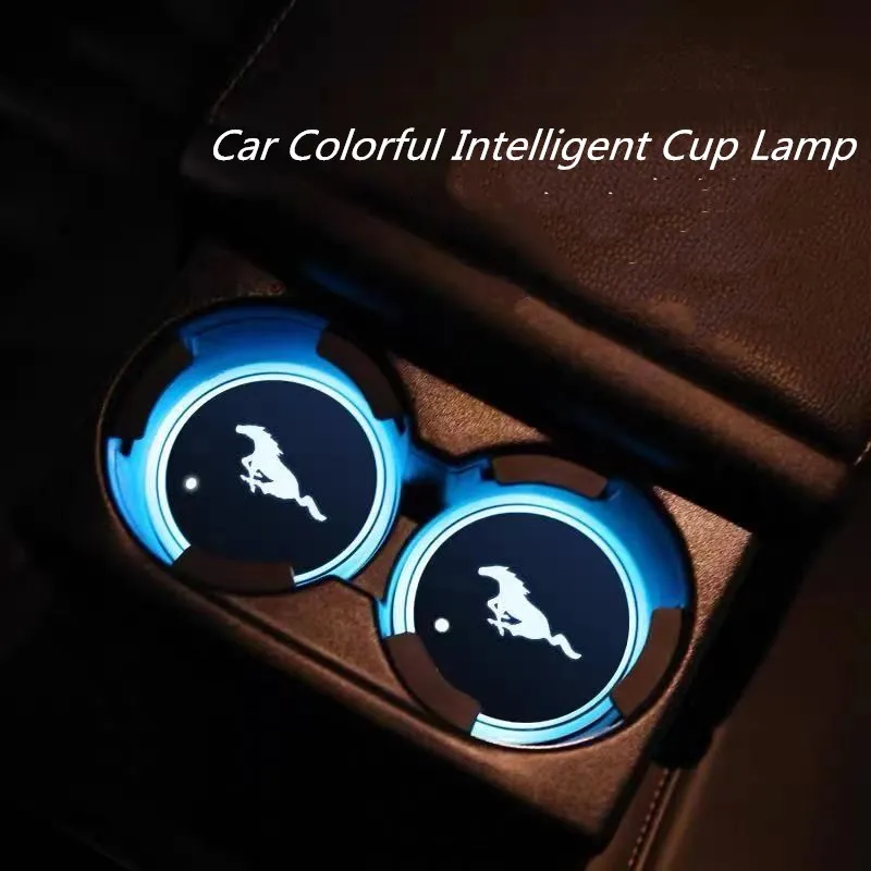 

Car LED cup lamp For Ford Mustang GT SHELBY GTE car interior atmosphere lamp Car Colorful water cup lamp fashion atmosphere lamp