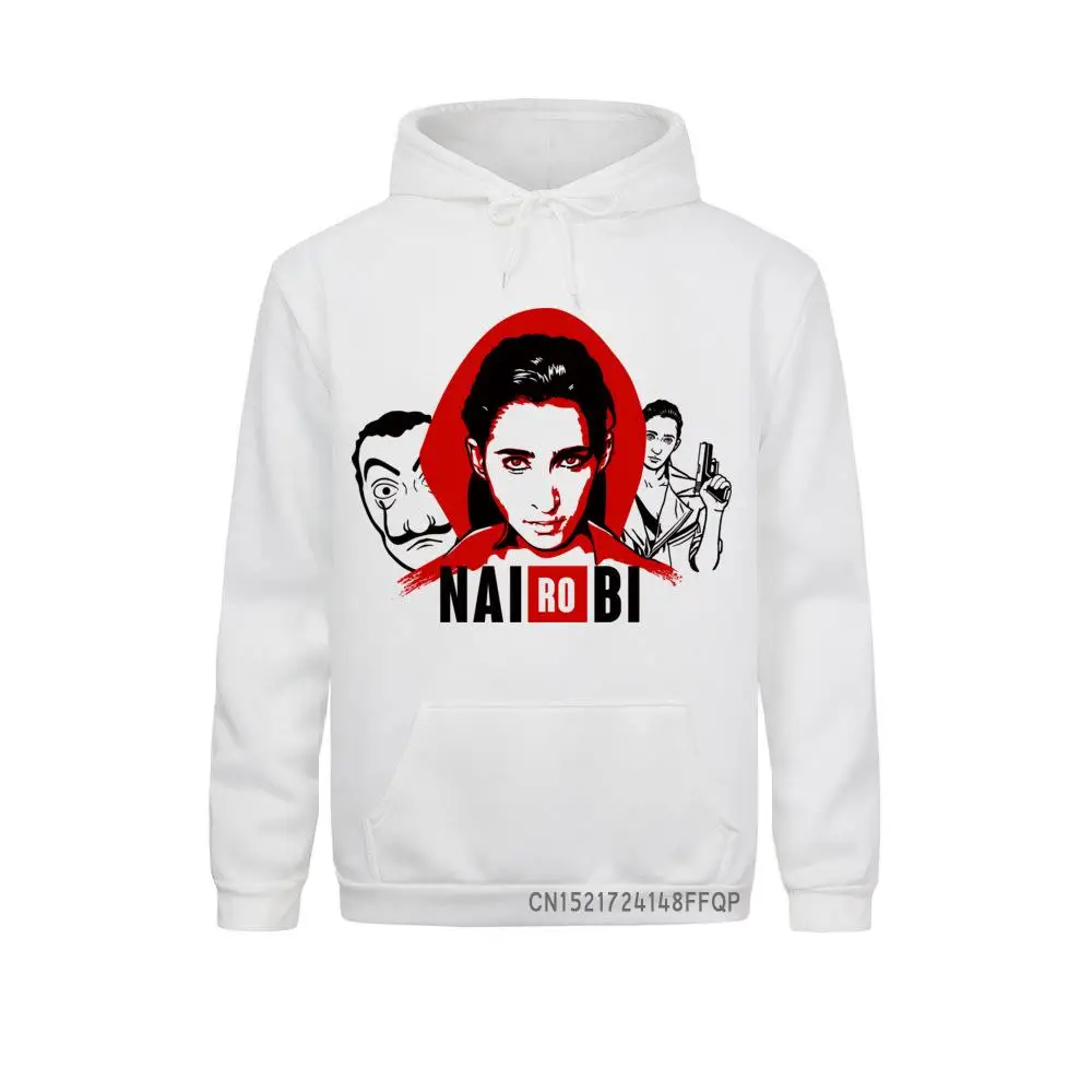 

Nairobi Pocket Sweatshirt Men La Casa De Papel Pullovers Long Sleeve Oversized Cozy Fabric Casual Clothing Classic Hoodie