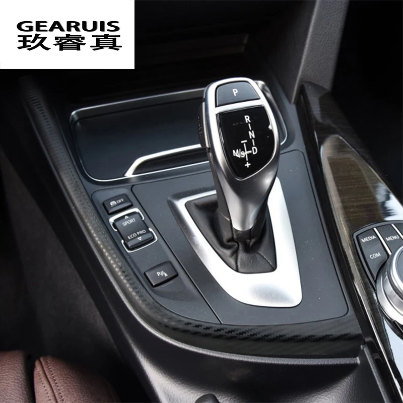 

For BMW 3 series F30 F32 F34 gt Carbon Fiber Interior Accessories Control Gear Shift panel decorative strip covers Stickers trim