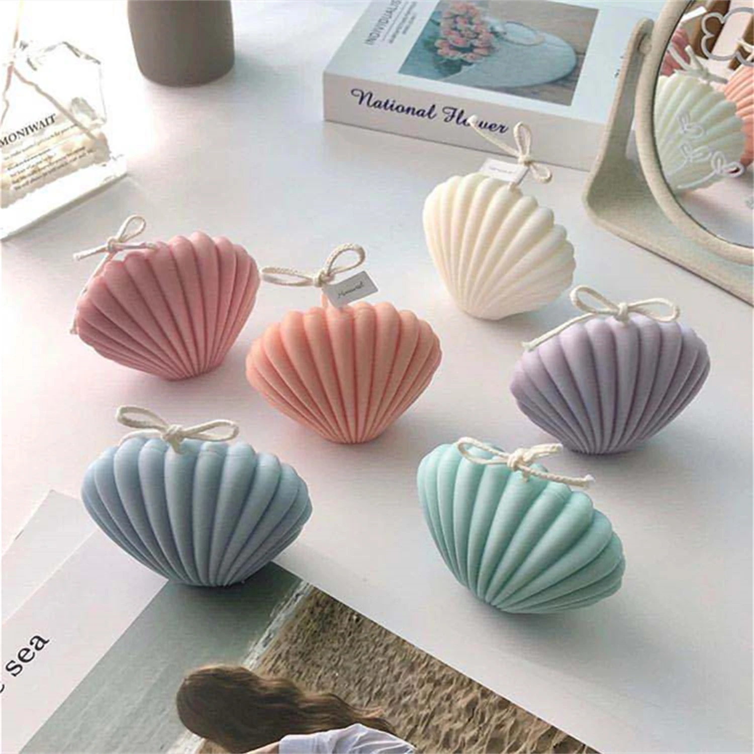 

Novel Shell And Conch Shape Silicone Candle Mold for DIY Epoxy Resin Aromatherapy Candle Plaster Ornaments Handicrafts Soap Mold