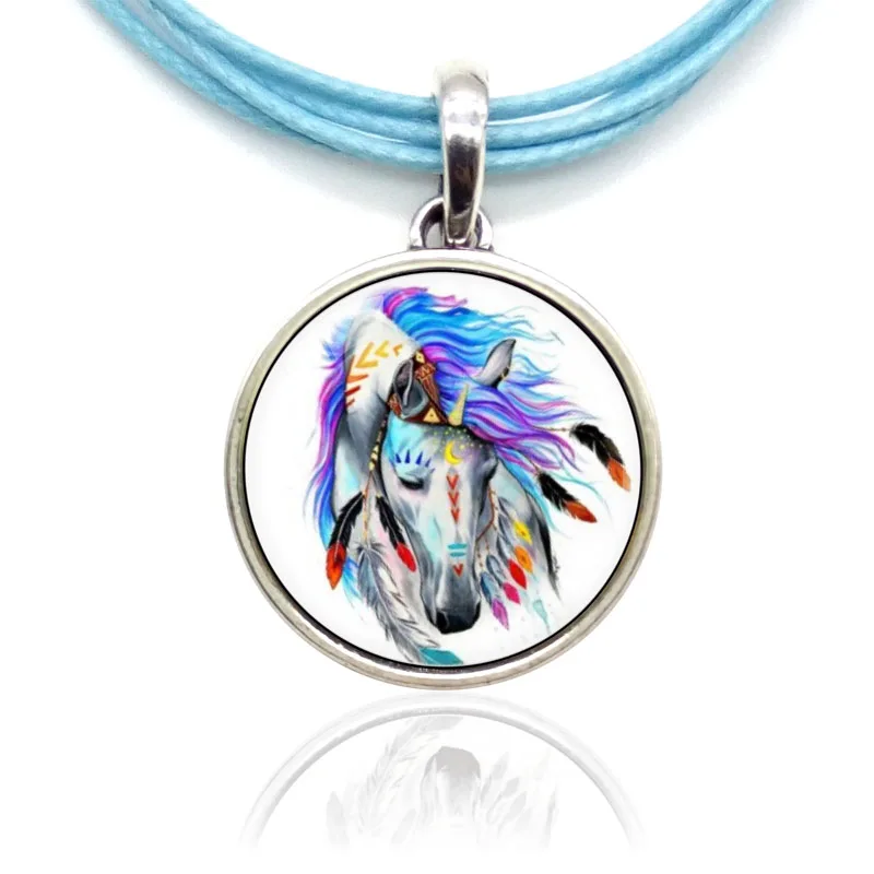 Волшебные Подвески в виде единорога лошади ожерелья из сплава с эмалью ожерелье