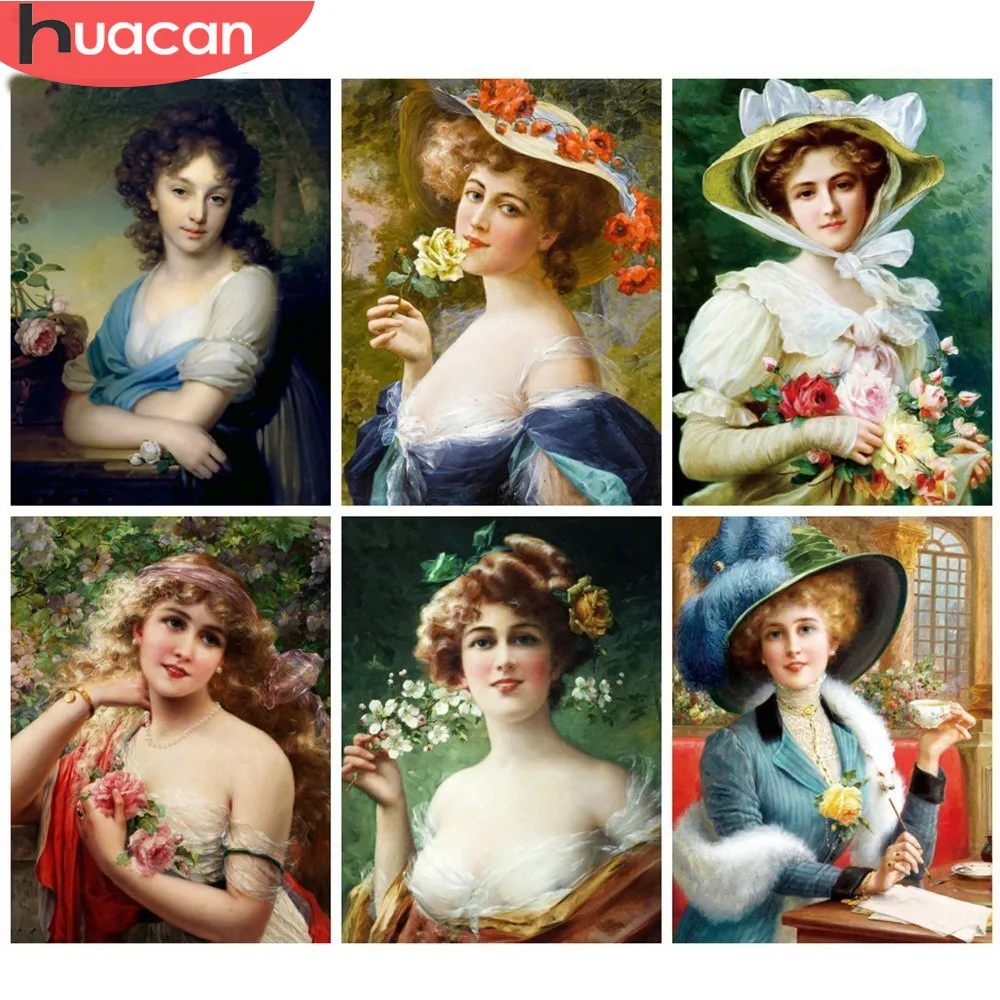 Алмазная вышивка HUACAN Portrait крестиком 5D сделай сам алмазная картина для леди
