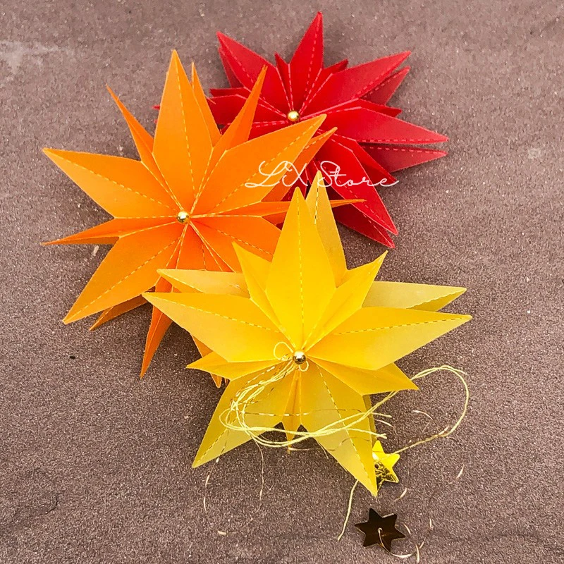 Новый дизайн ремесло металла высечки складные звезда цветок украшения скрапбук