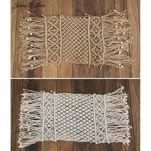 Веревка из пеньковой веревки Jane Z Ann, Тканое одеяло ручной работы, богемное одеяло, реквизит для фотосъемки новорожденных, 2 цвета
