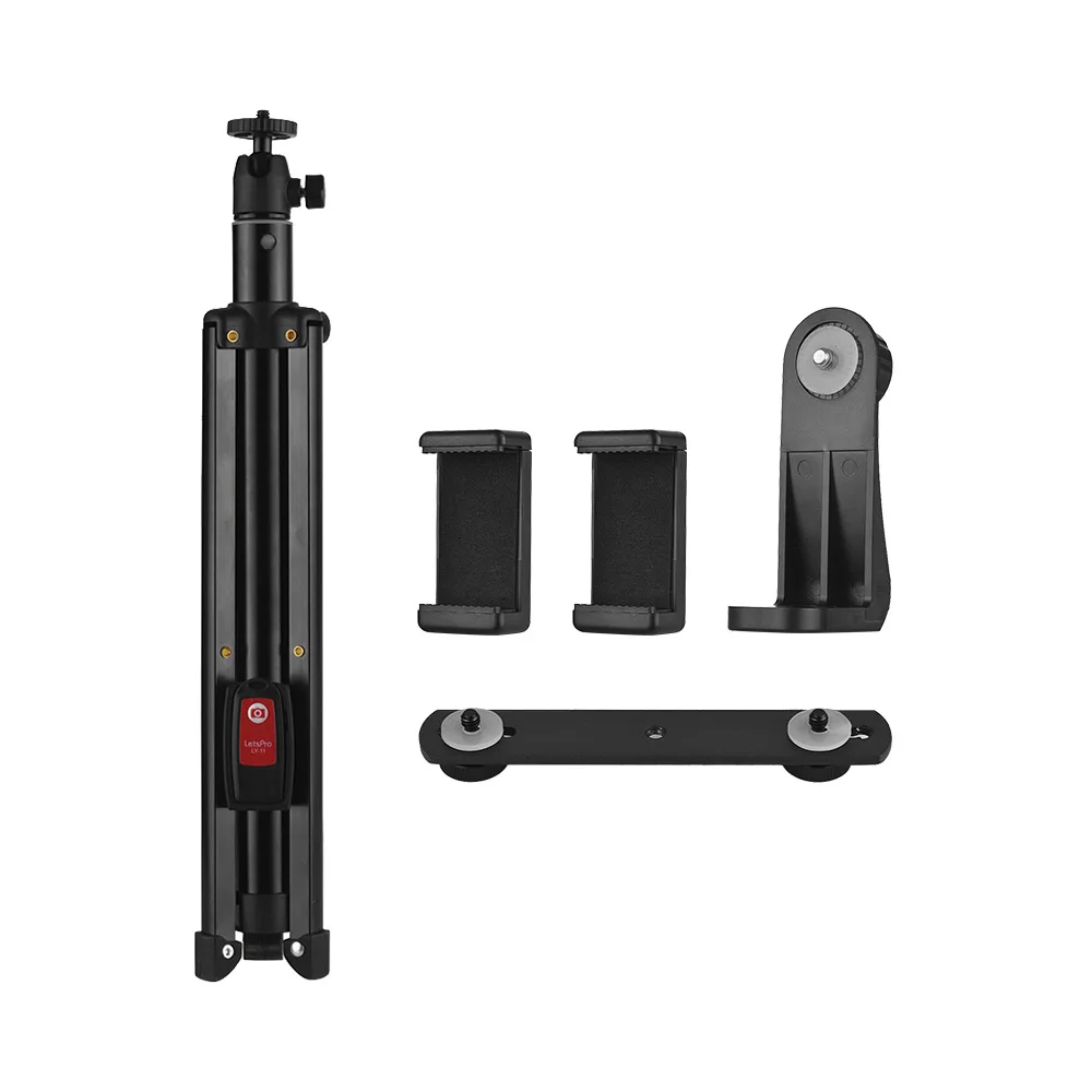 Двойная селфи палка для смартфона мини штатив прямой трансляции 5 секционный