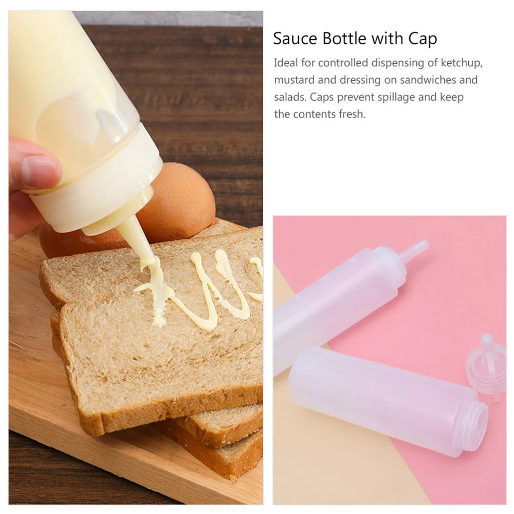 

4pcs Squeeze Sauce Bottles Squeeze Bottles Sauce Bottles (White)