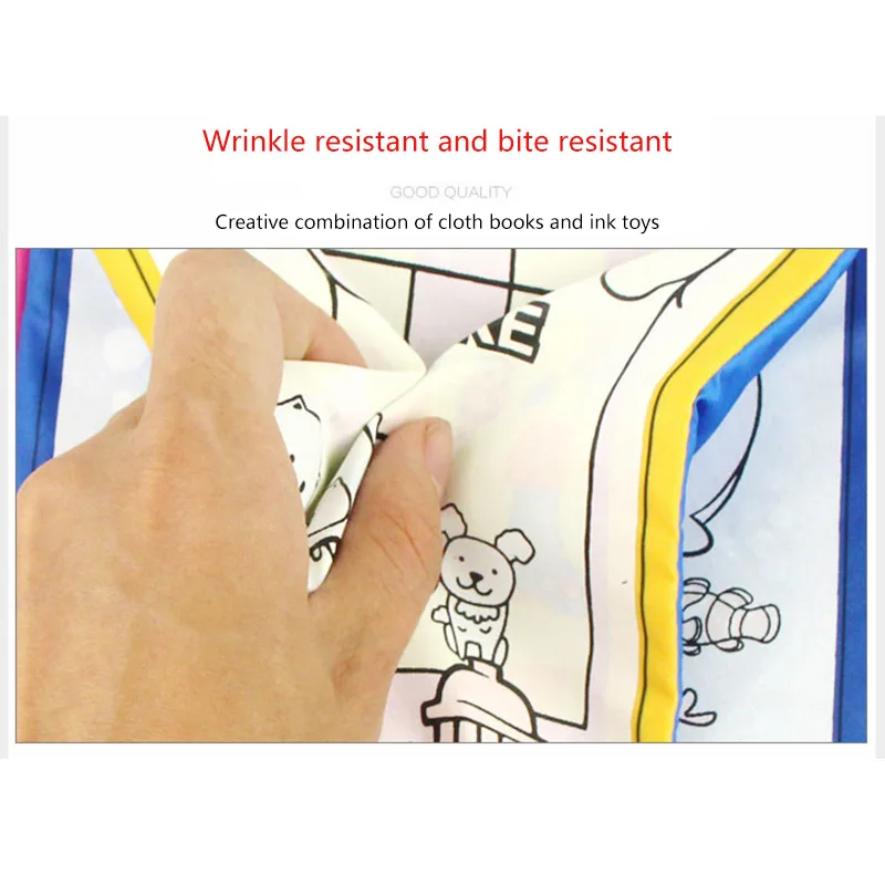 Волшебные книжки для рисования водой многоразовые тканевые цветная книга