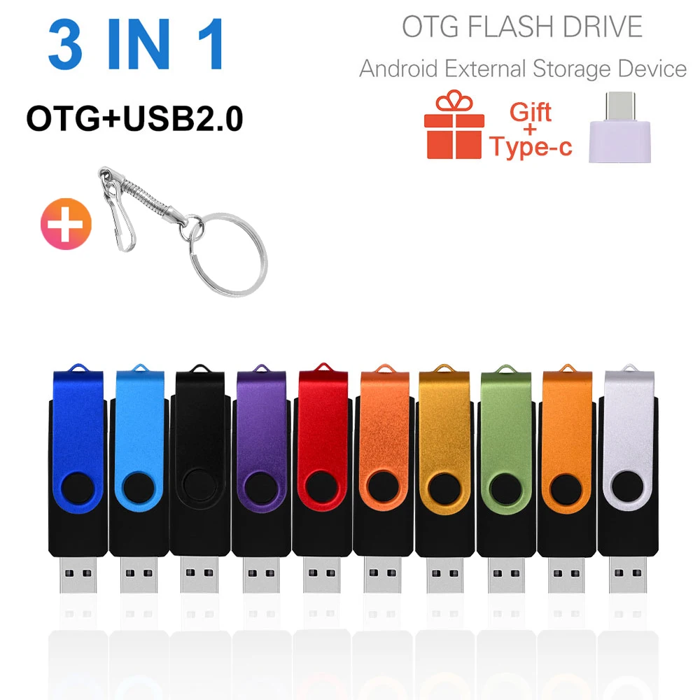 Usb 2.0 OTG Type C флэш накопитель 64 ГБ usb 16 32 128 Гб флешка подарок (10 шт. бесплатный