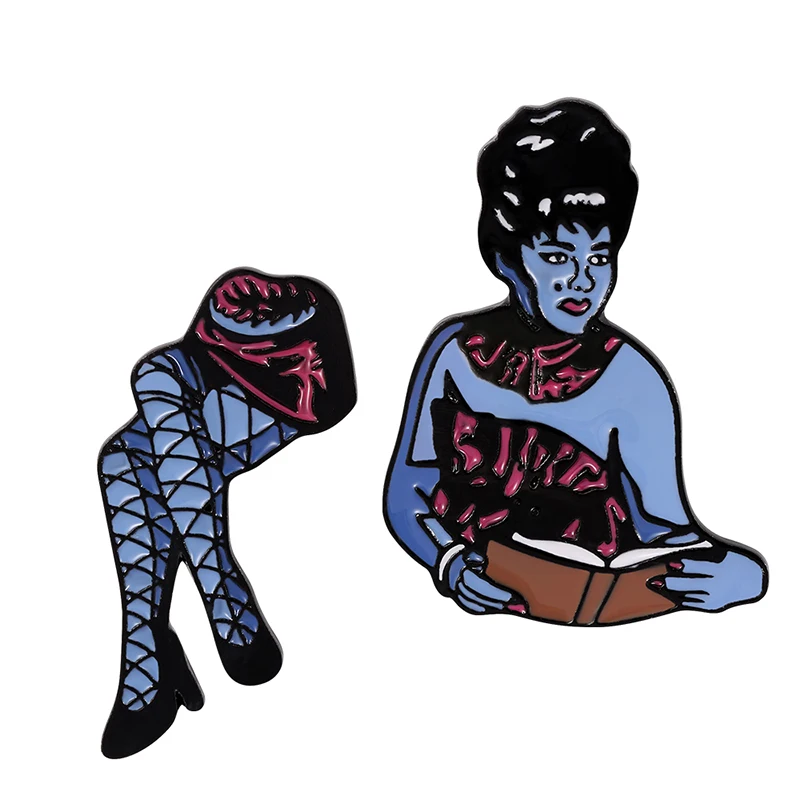Панк Beetlejuice Броши читать книги Леди Эмаль пара в готическом стиле Косплэй