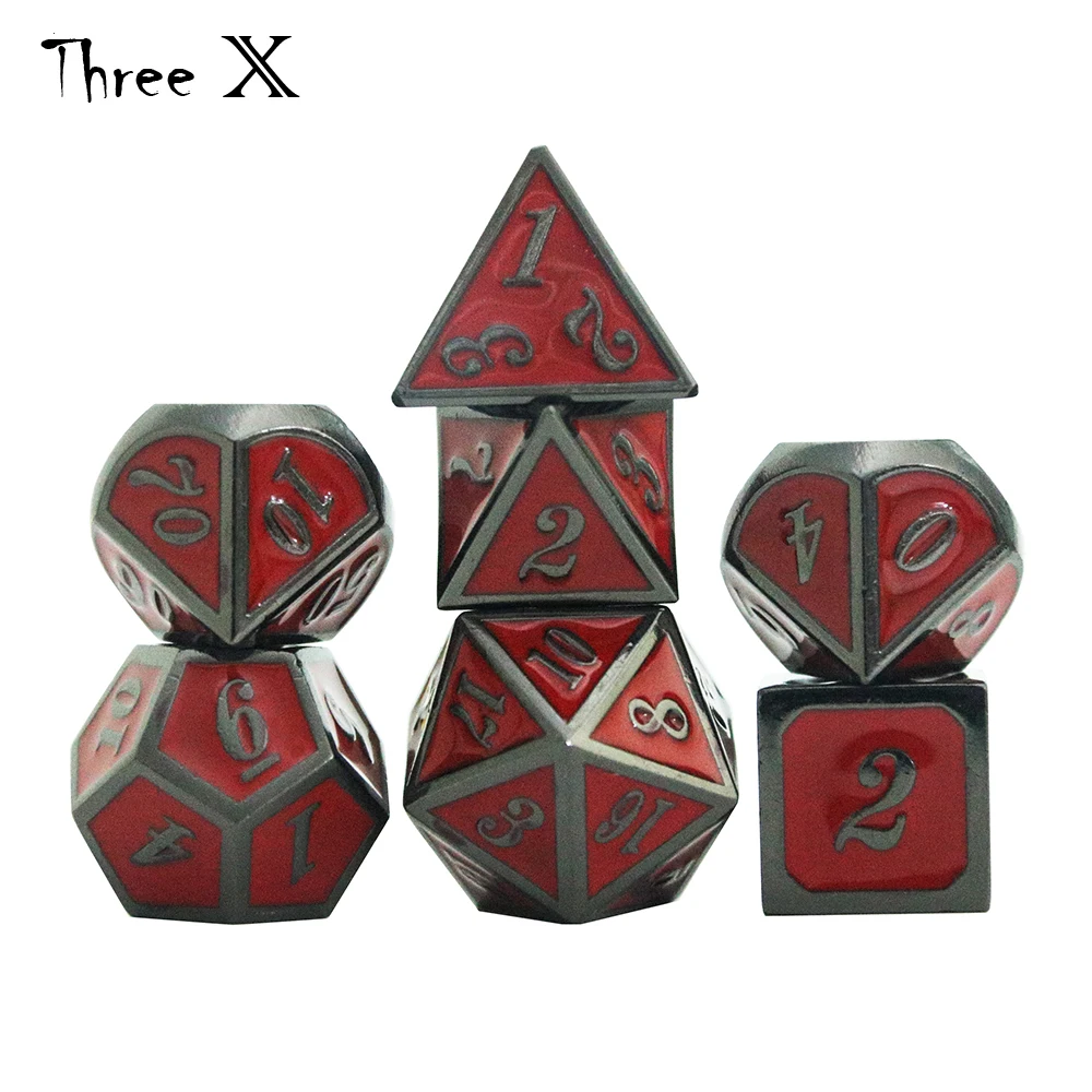 DND набор металлических игральных костей для ролевых игр 7 шт многогранные