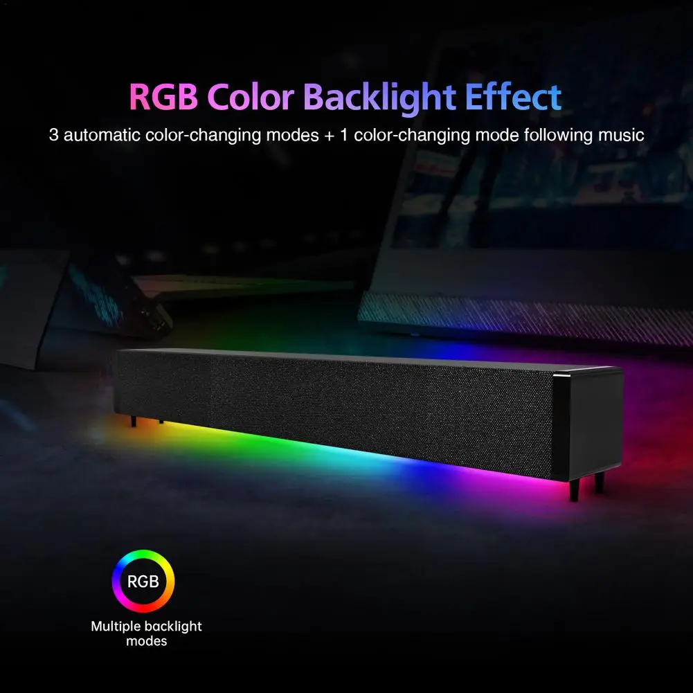 Беспроводная ТВ-звуковая панель 20 Вт RGB и Проводная Bluetooth-звуковая RCA AUX 3 5 мм для