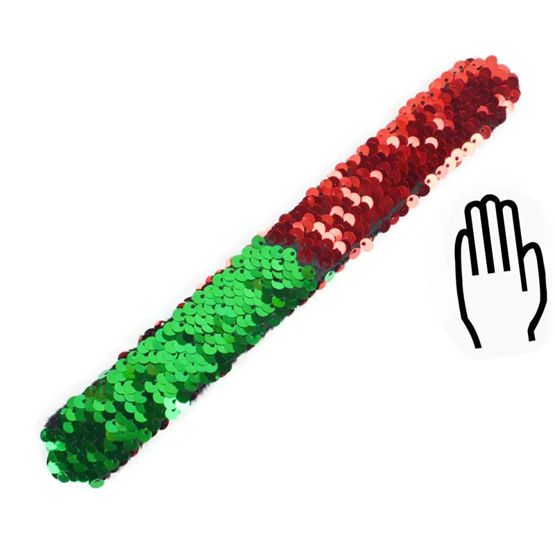 Green to Red Блестящий браслет с блестками модный детский браслет повязка на голову для детей праздничные рождественские подарки вечерние браслеты - Окраска металла: Green to Red