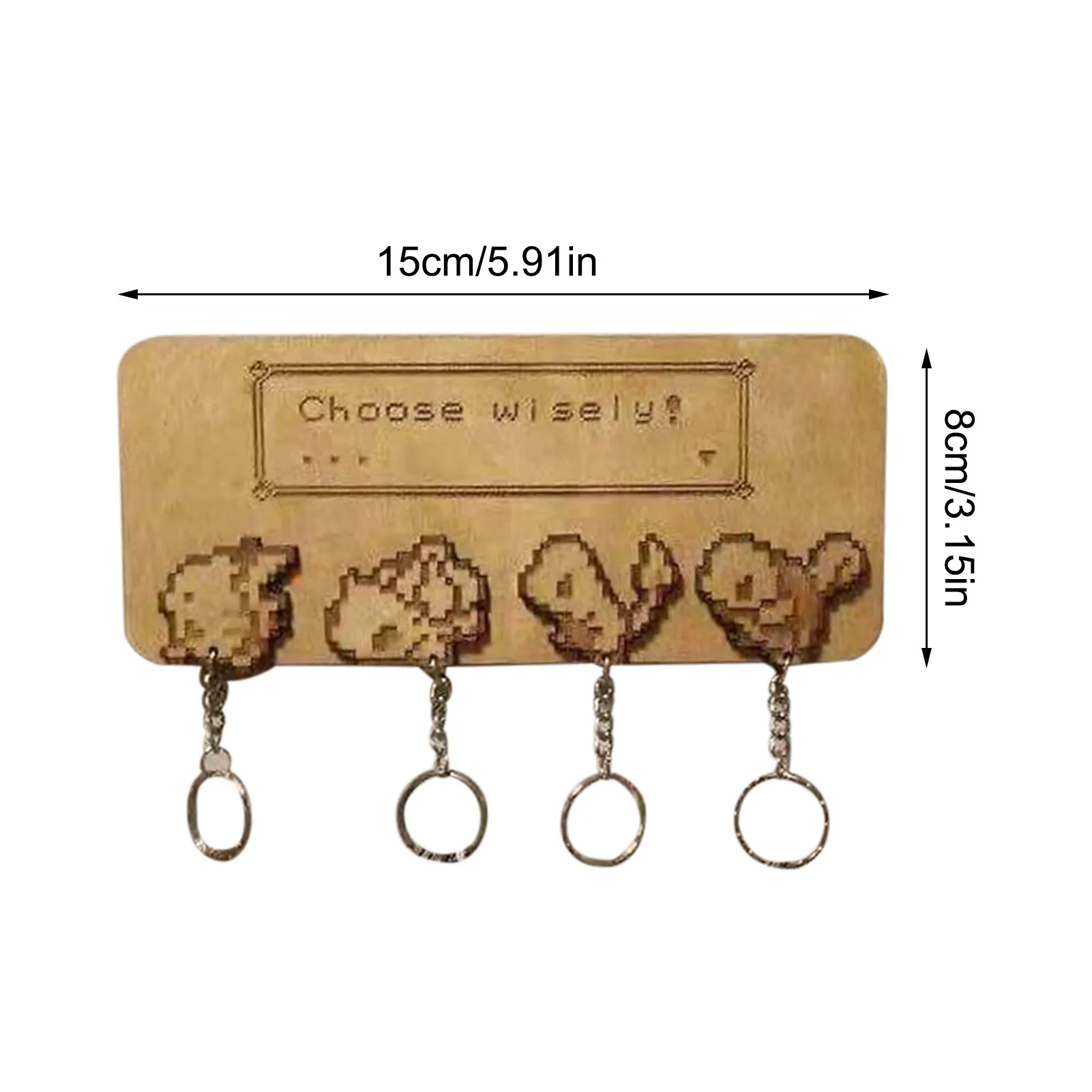 

Wall Hanging Wooden Engraved Key Rack Storage Hanger Holder Home Decorating Sundries Racks with 4 Hooks