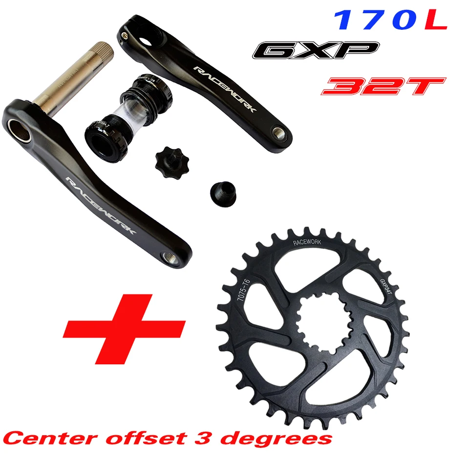 GXP32T 3degrees Fahrrad kurbel гоночный велосипед MTB GXP Kurbel алюминиевый легиер Mit Boden Kurbel 170 crank platte rot 32 T 34 T 36 T 38 T - Цвет: GXP32T 3degrees