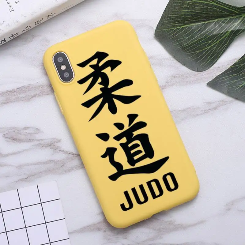 

Taekwondo Judo jiu jitsu Phone Case Candy Color for iPhone 6 7 8 11 12 s mini pro X XS XR MAX Plus
