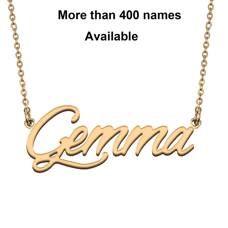 

Cursive Initial Letters Name Necklace for Gemma Birthday Party Christmas New Year Graduation Wedding Valentine Day Gift