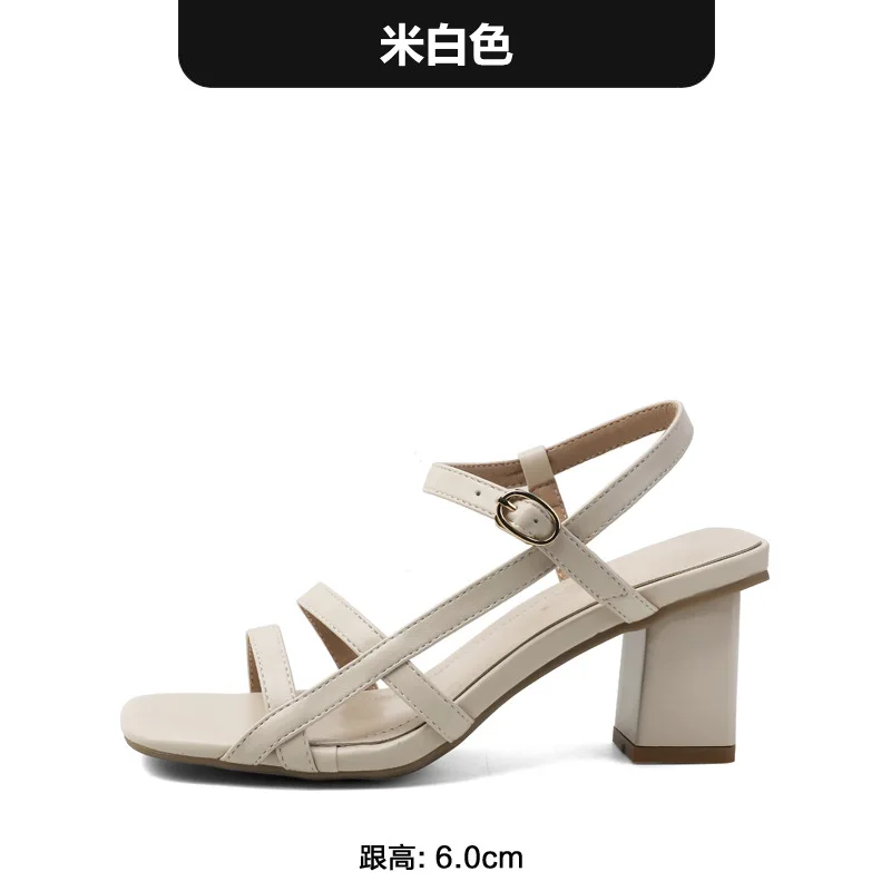 

Comfort Shoes for Women 2021 Sandals Summer Heels Suit Female Beige New Girls High Black Clear Casual Back Strap Square heel Fre