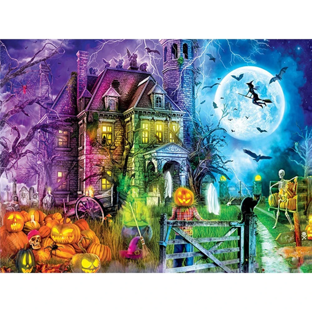 

Diamond Painting Halloween Embroidery DIY Diamond Painting Cross Stitch Kit Posters 5D Needlework Diamond Home Decor