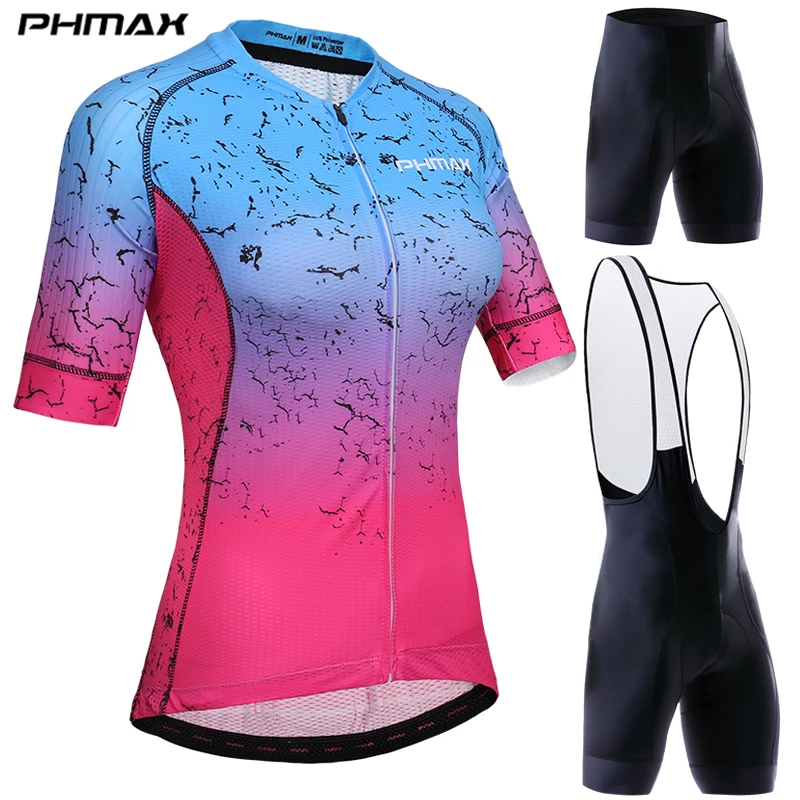 

Велосипедная одежда PHMAX, Женский велосипедный комплект, велосипедная одежда, дышащий Удобный велосипедный комплект из Джерси с коротким ру...