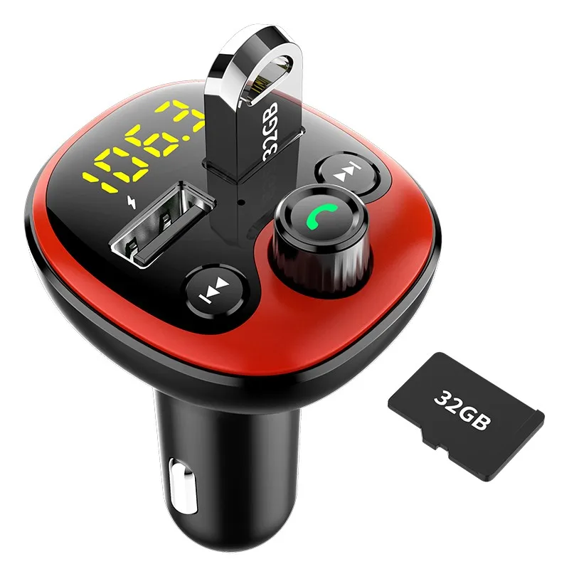 BT21 Car FM Transmitter Bluetooth MP3 Player Stereo AUX Dual USB Quick Charge Handsfree Calling TF Card U Disk Radio Modulator | Автомобили