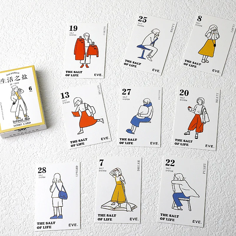 

28 Sheets/Set Life Is Like Salt Mini Lomo Postcard/Greeting Card/Birthday Letter Envelope Gift Card