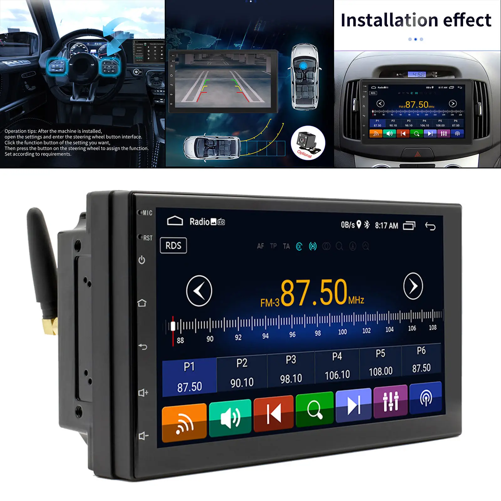 

Автомагнитола 2 Din с поддержкой разрешения 1024x600, MP5/mp3-плеером, BT