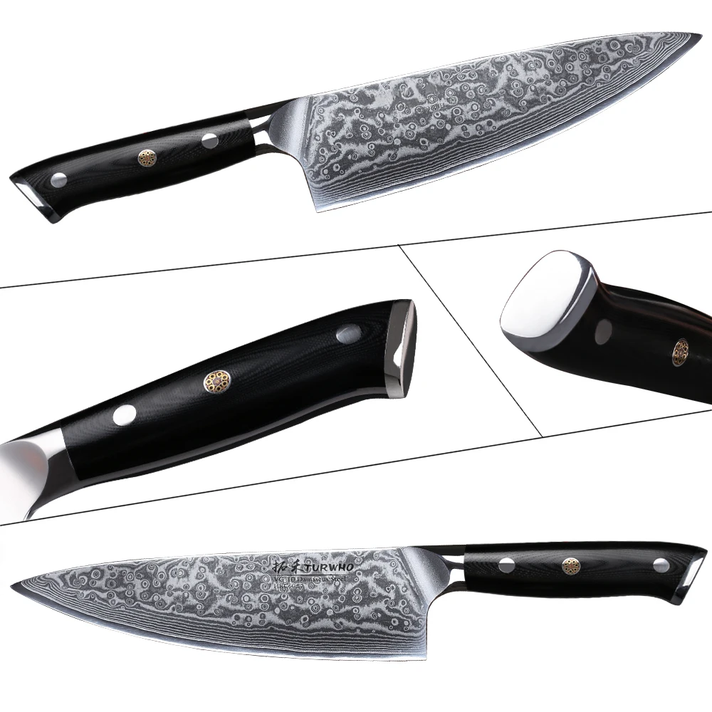 TURWHO 8 ''профессиональный нож шеф повара Gyuto японский дамасский кухонный из