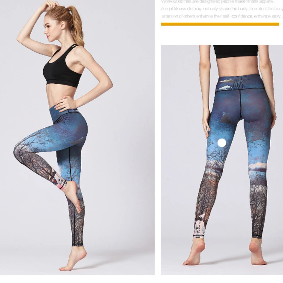 

NewYoga Pants Women Quick Dry Floral Printed Yoga Pants Leggings Push Hip Athletic Sport Leggings Running Tights Female Trousers