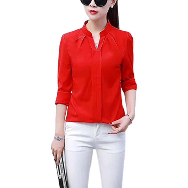 2021 летняя новая женская блузка и рубашки однотонные свободные элегантные