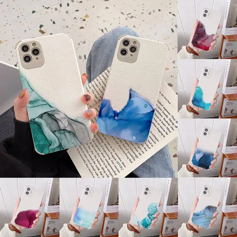 

ins Marble pattern Phone Case Lambskin Leather For iphone 12 11 8 7 6 XR X XS PLUS MINI PLUS PRO MAX Shockproof