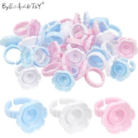 100pcs wholesale disposable eyelash glue flower rings cup holder container tattoo pigment eyelash extension tools lash supplies