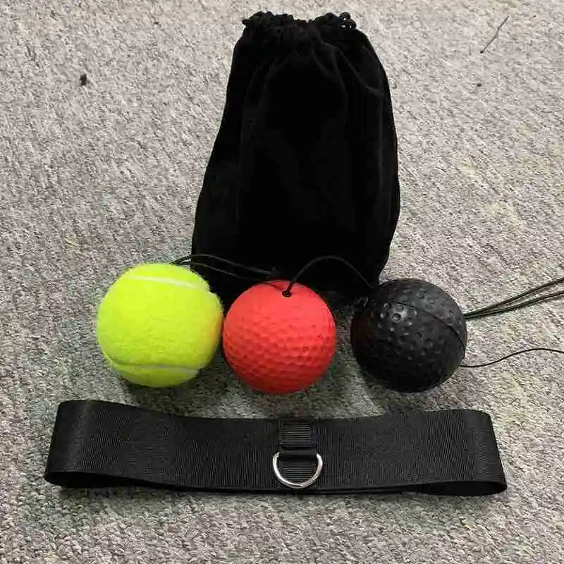 С мячом для тренировки реакции бокса комплект из 3 изделий шарики повязка на