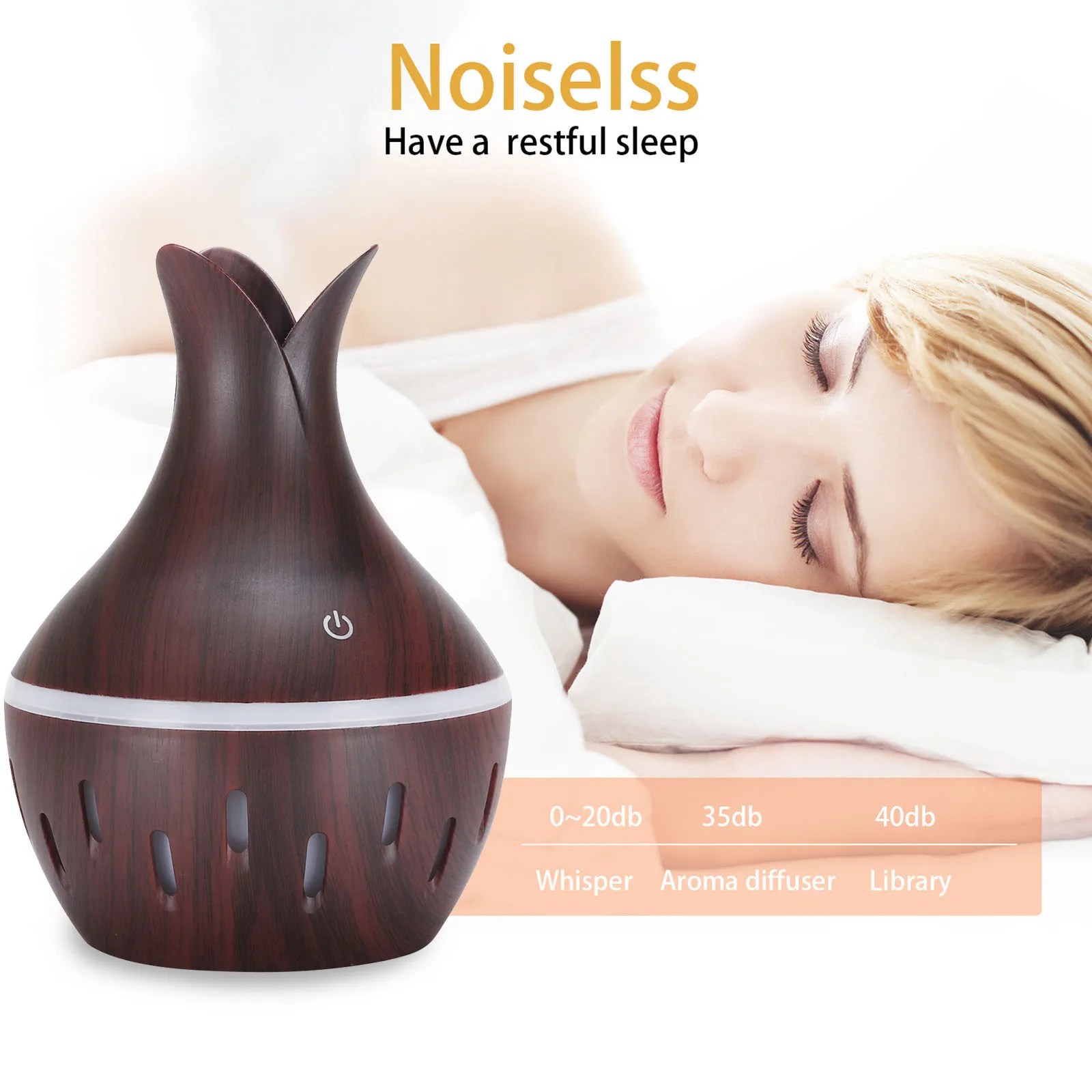 

300ml USB Electric Air Humidifier Wood Grain Aroma Diffuser Essential Oil Aromatherapy Cool Mist Maker With LED Use For Home CD