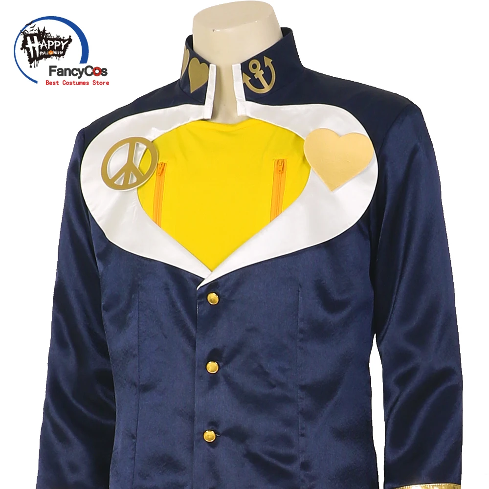 Костюм для косплея Джоджо из аниме Невероятные приключения костюм темно-синего