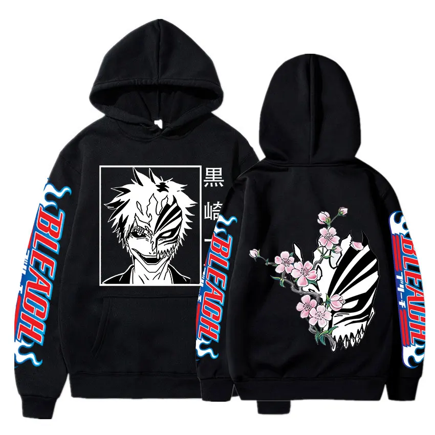 

Hot Anime Bleach Kurosaki Ichigo Hoodie Unisex Sweatshirts Japanese Streetwears Men Women Hooded Pullovers Manga Tracksuit Coats
