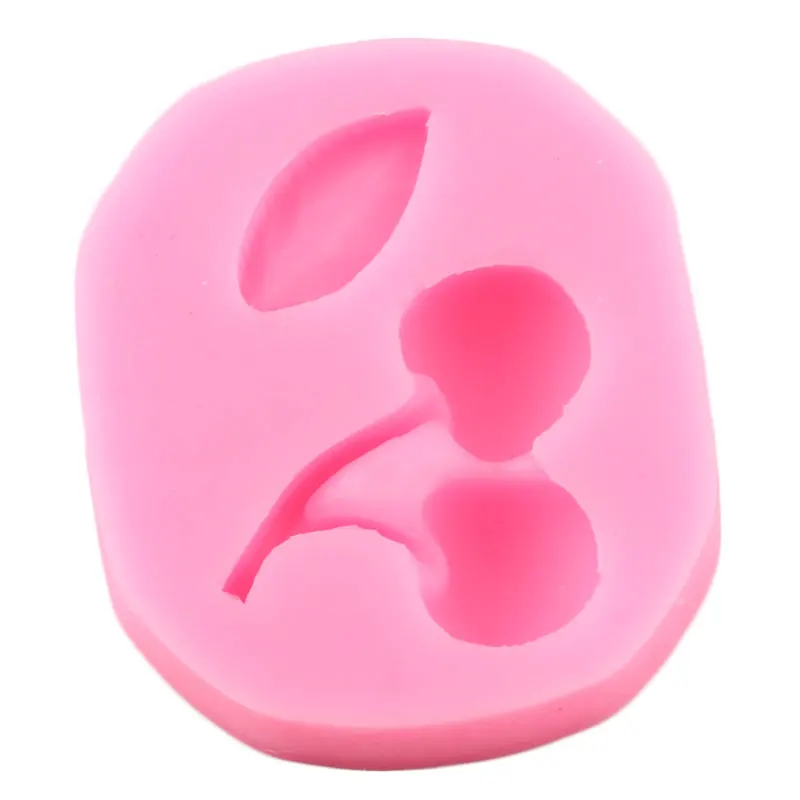 3D Cherry Silicone Molds Baby Birthday Cake Decorating Tools Leaf Cupcake Topper Fondant Mould Chocolate Gumpaste Moulds |