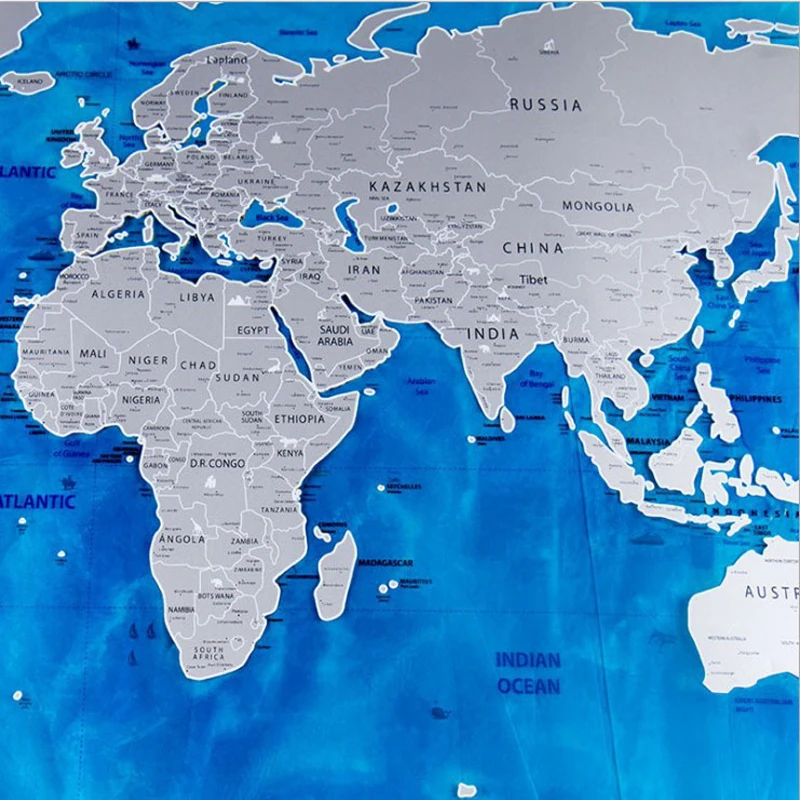 Scratch Off World Map Ocean Edition путешественники исследователи подарок Офисные