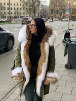Waterproof Long Parka Winter Jacket Women Real Fur Coat Natural Fox Fur Raccoon Fur Collar Thick Warm Streetwear Detachable New