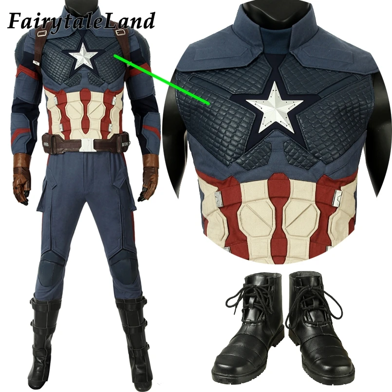 Костюм на Хэллоуин карнавал Endgame капитан для косплея костюм Стива комбинезон