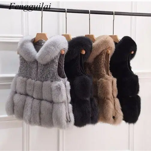 Жилет женский длинный из искусственного меха теплый пикантный жилет в стиле