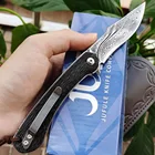 Складной нож для кемпинга, кемпинга, охоты, рукоятка из черного дерева, дамасская сталь, ST223 VG10