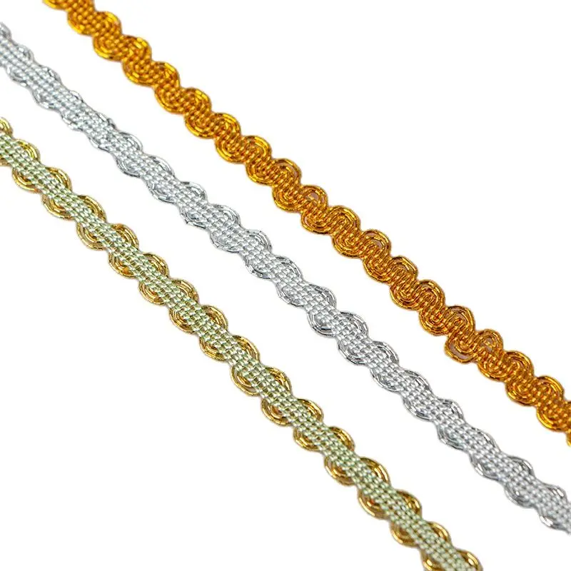 1 м новейшая Серебряная Золотая кружевная ткань Высококачественная лента