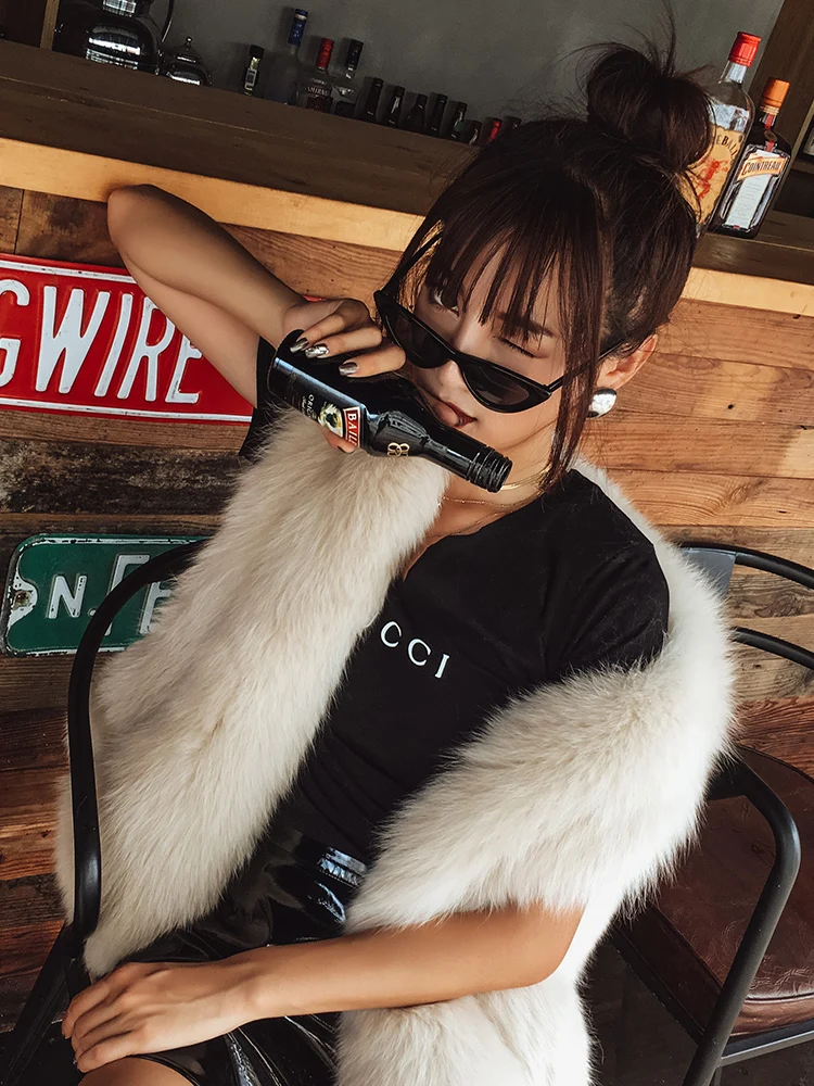 Tatyana furclub натуральный Лисий меховой жилет дизайн женская меховая куртка натуральный Лисий мех жилет Зимний короткий жилет куртки