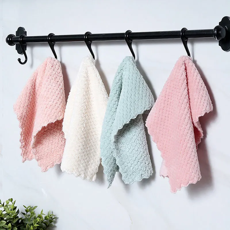

Simple Style Microfiber Kitchen Towels Super Absorbent Dish Cloth Anti-Grease Wiping Rags Non Stick Oil Household Cleaning Towel