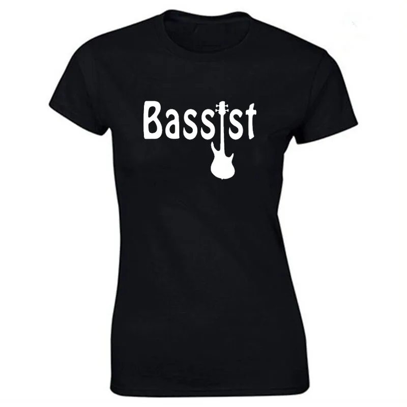 

Женская футболка с коротким рукавом, забавная музыкальная группы, бас-гитарист, рок, стиль лето