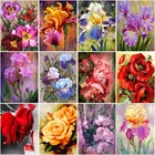 Алмазная 5D картина сделай сам с цветами, вышивка с розами, полноформатная круглая мозаика, картина, стразы, вышивка крестиком, украшение для стен