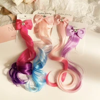 girl sweet bowknot wig princess hairpin for women gradient childrens bow ponytail headdress hair accessories luxury jewelry